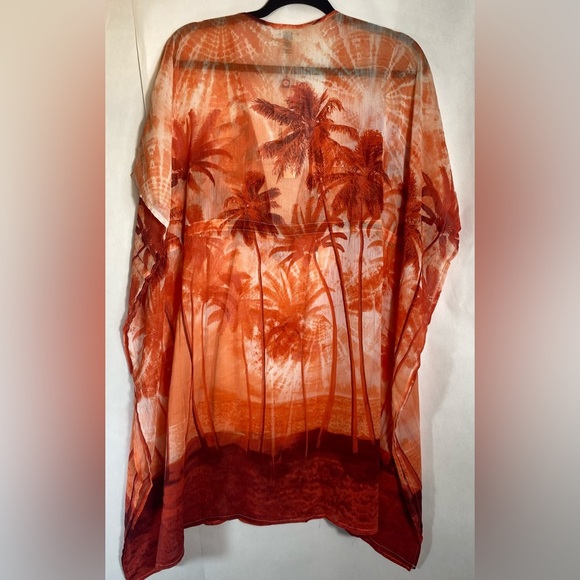 BLEU ROD BEATTIE Women's Living Color Orange Cover-up Caftan Size Small NWT - Picture 4 of 9